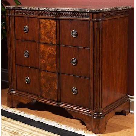 Three Drawer Bachelor Chest with Marble Top